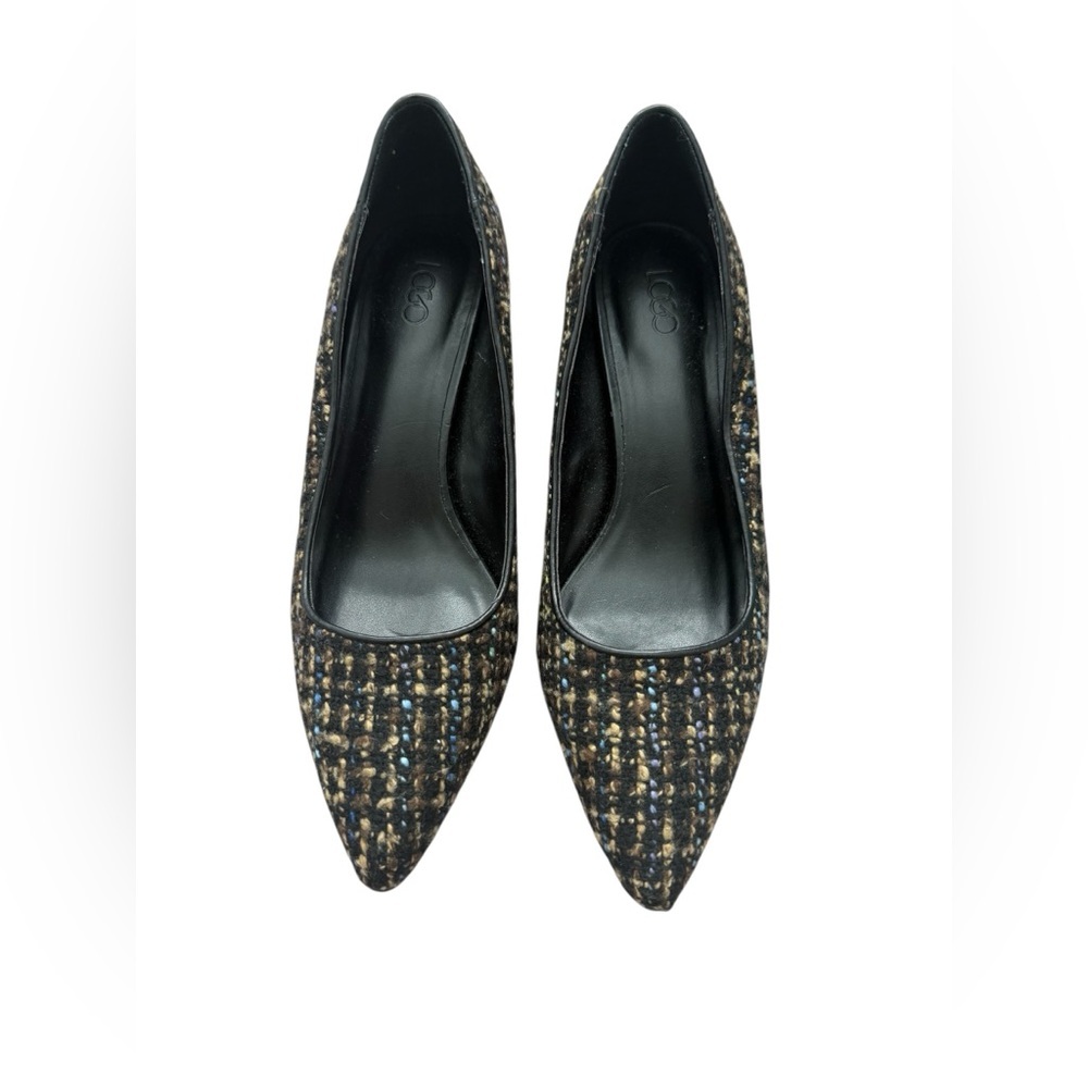 LOGO by Lori Goldstein Liza Tweed Flats in Black and Brown Size 7.5
